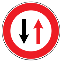 To have the right of way over vehicles coming from the direction you are going to